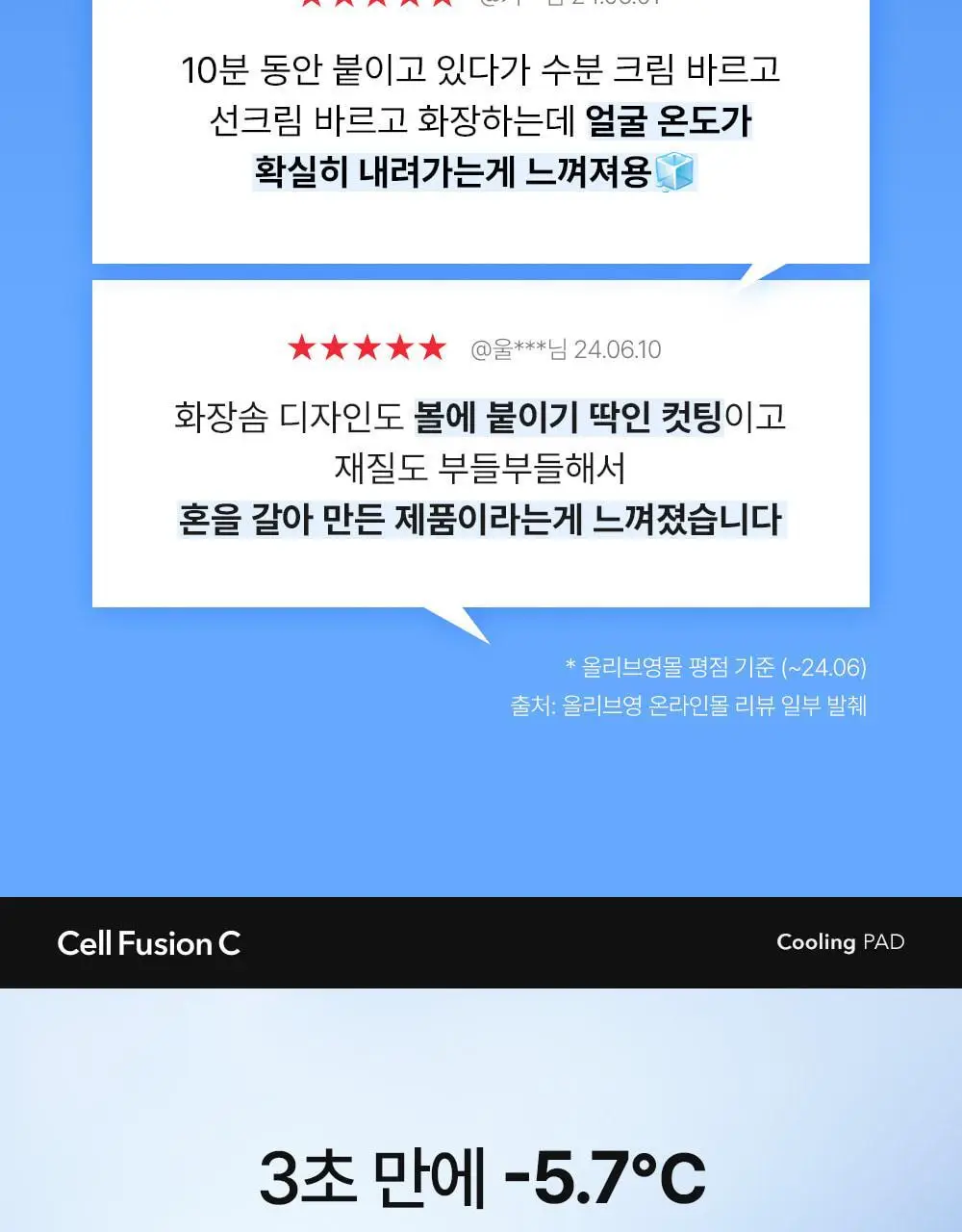 [빙하수쿨링패드/더블기획] 셀퓨전씨 포스트 알파 쿨링 패드 70매 더블기획(쿨링/시카쿨링) 상세페이지 12